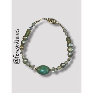 1/20 14K Gold‑Filled Stone & Bead Bracelet